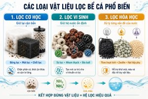 3 loại vật liệu lọc phổ biến cho bể cá
