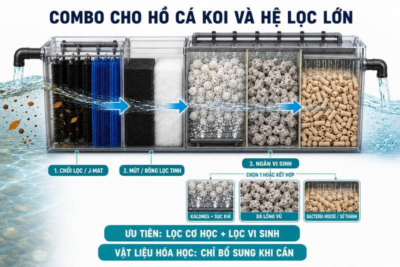 Vật liệu lọc bể cá gồm những gì? So sánh và cách chọn
