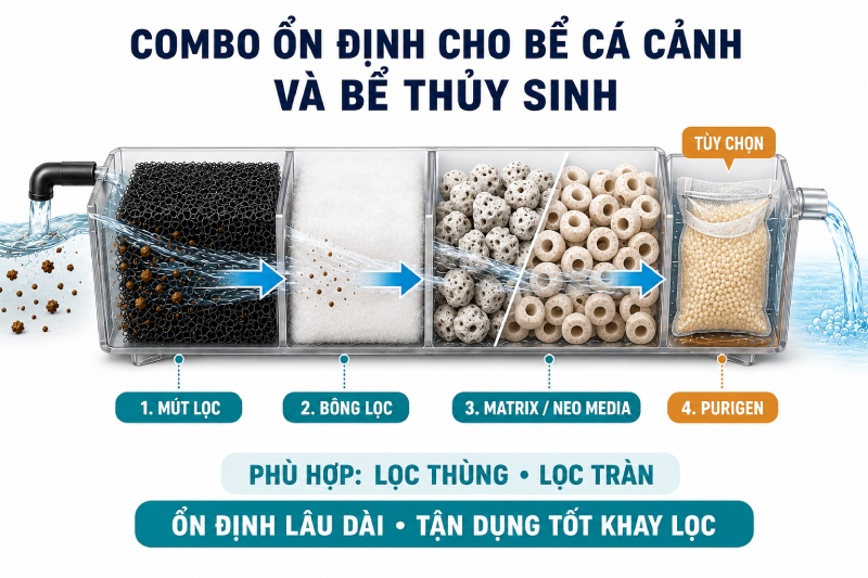 Vật liệu lọc bể cá gồm những gì? So sánh và cách chọn