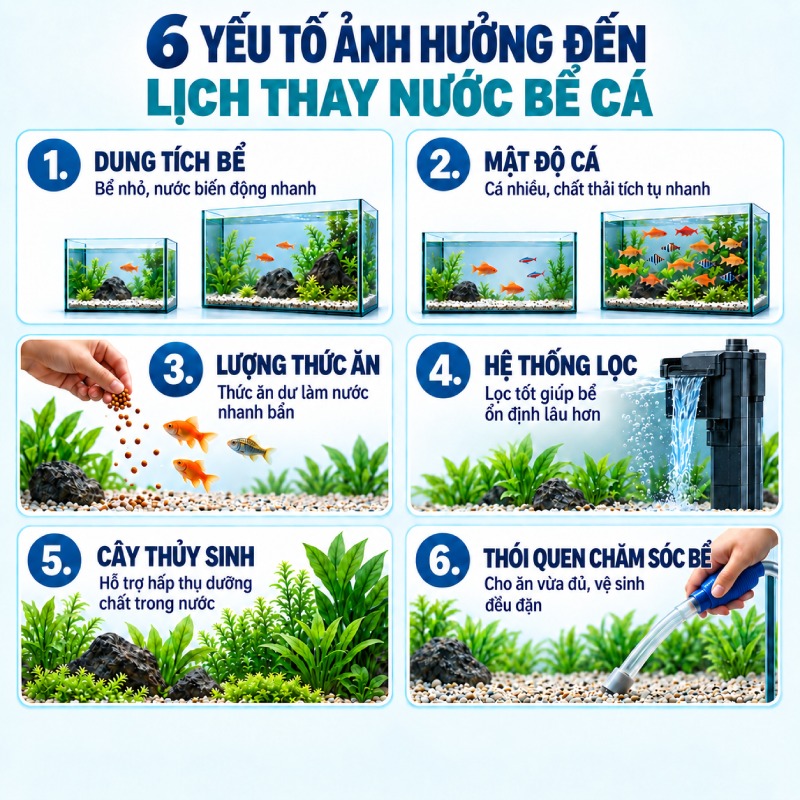 Bao lâu thay nước bể cá? Lịch thay nước phù hợp cho từng loại bể